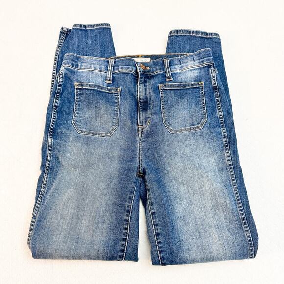 Madewell High Waisted Sailor Jeans Med Dark Wash Size 28 - Picture 6 of 8